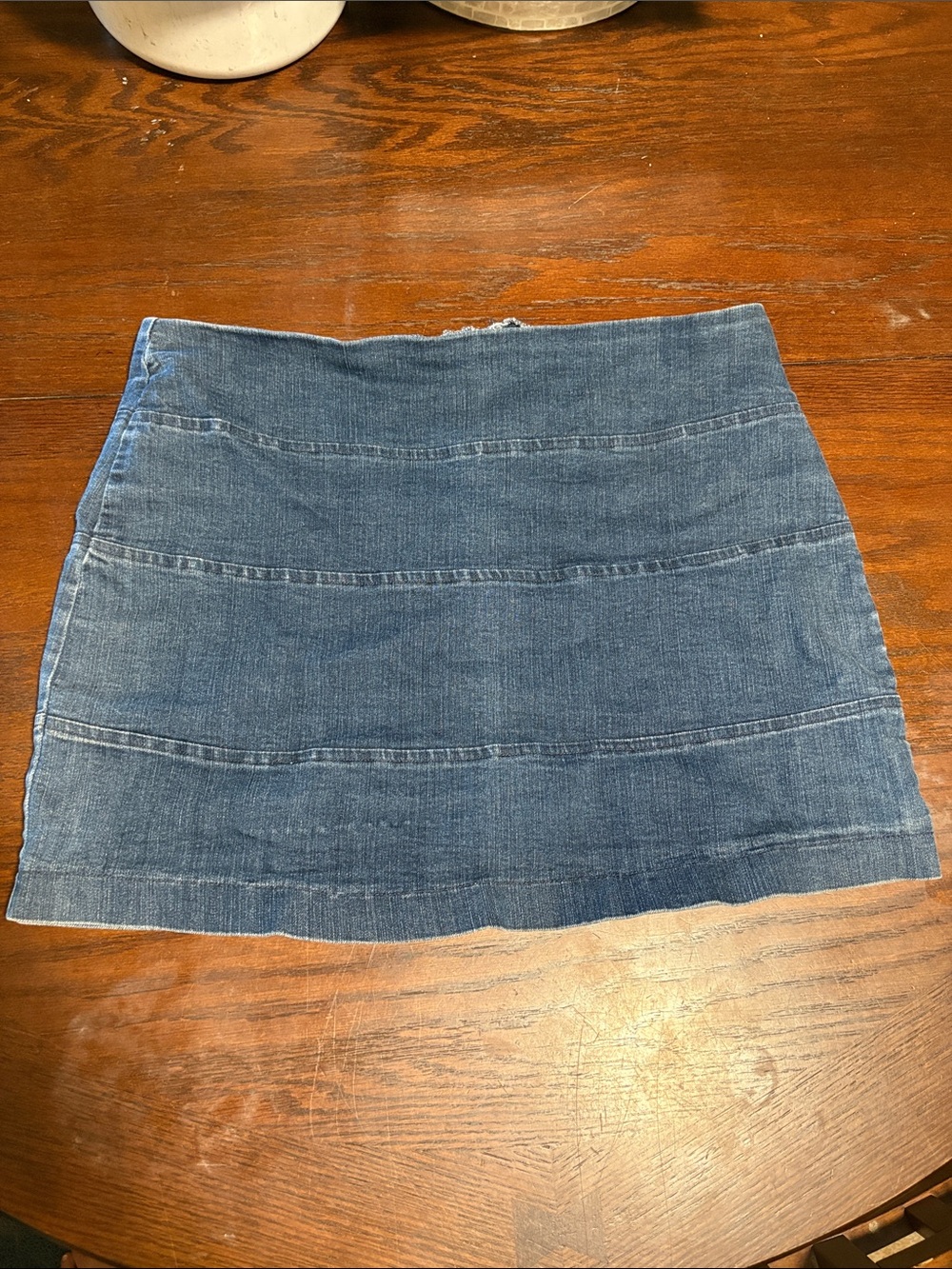 Dark Blue Denim Mini Skirt - Women
